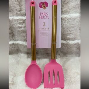Paris Hilton Pink and Gold 2-Piece Serving Utensil Set